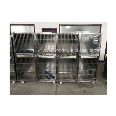 Veterinary stainless steel two-layer 8-cage cage