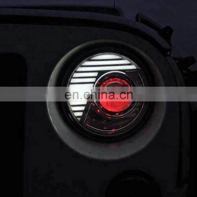 Daytime running light DRL for Jeep Turn Signal Light 7'' Round LED Headlight for JK