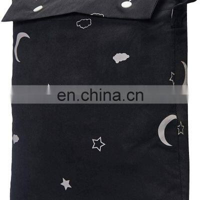 Star and Moon Black Portable Travel baby Blackout Blind With Suction Cups And Magic Tape