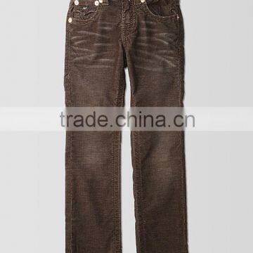 Boy's 2-14 Years Slim Corduroy Pants in Coffee