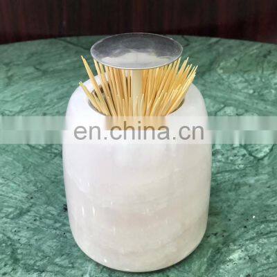 Hot Sale Onyx Marble Toothpick Holder Container photo-5