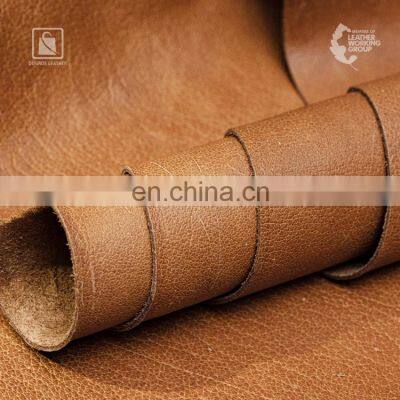 Factory Direct Supply Pre-distressed Appearance 16Sqft Size Full Grain Vegetable Tanned Genuine Leather