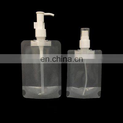Custom Print Liquid Packaging Mylar Spray Refill Pouch Clear PET Stand up Plastic Spray Bottle for Clean photo-2