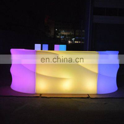 2021 New Design mostrador tienda artificial plastic illuminated led restaurant cafe pub wine bar tables wave round bar counter