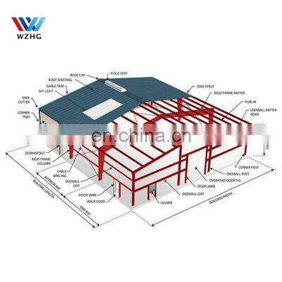 Light Weight Prefabricated Steel Structure Storage Fabric Air Plane Hangar Garage Aviation Hangar for Sport