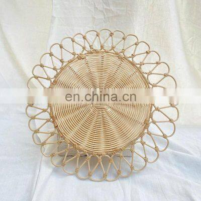 Flower Rattan Placemat Beautiful Woven wall decor basket wholesale Handwoven in Vietnam