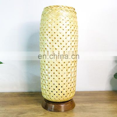 Hot Sale Tall Bamboo Wicker Boho Table Lamp, Natural Bedroom Decorative Room Vietnam Manufacturer