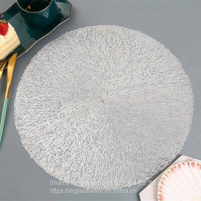 Wholesale Round Shape PVC Place Mats Vinyl Pressed Heat Resistant Table Mats Christmas Wedding Decoration photo-2