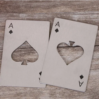 Wholesale Beer Opener Creative Card Poker Custom Stainless Steel Bottle Opener