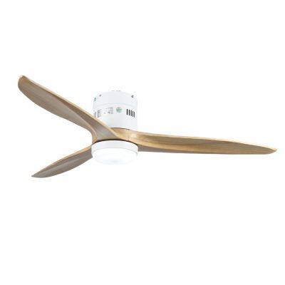 Потолочный вентилятор 52 дюймов с лопастями из цельного дерева, вентилятор с пультом дистанционного управления