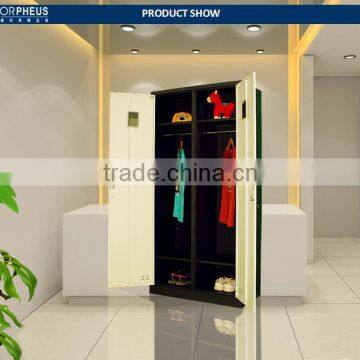 Best Selling Knocked Down Strcture No Folded Double White Door Wardrobe Closet photo-2