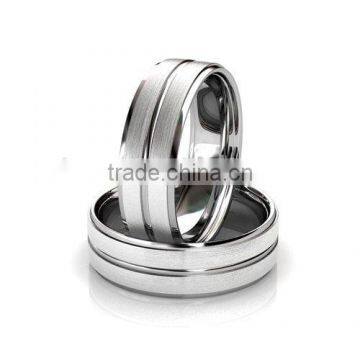 Custom Couple Ring Classic Wedding Band With High Polish Groove