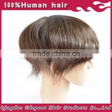 Natural color indian remy hair bleach in front natural looking toupee for black men