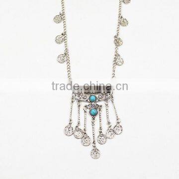 Hippie Boho Coin Jewellery Statement Tassel Long Chain Necklaces for Womens