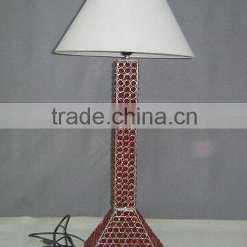 Red Beads Table Lamp with white shade for Home & office decoration