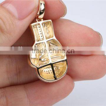 2016 Fashional Hip Hop 10k Gold Plated Gloves Pendant Necklace Setting Cheap Diamond photo-6