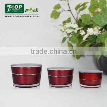 15g 30g 50g Crystal Red Plastic Jar With Screw Cap for Cosmetic Cream Jar