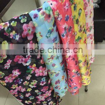 Hot Selling Charm Beautiful Small Flower Printed Polyester Long Fashion Girls Scarf photo-6