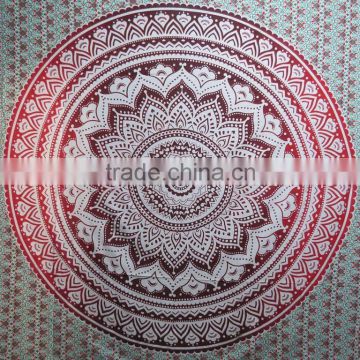 Ombre Mandala Artwork Gypsy Tapestries Bohemian Bedsheets beach throw