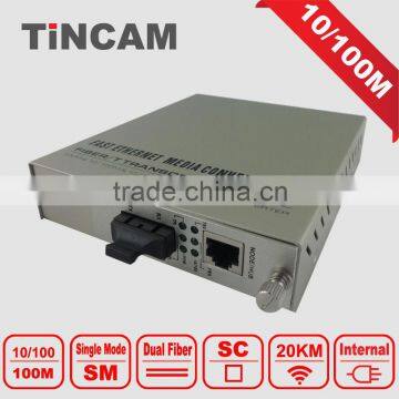 10/100M fiber Ethernet card media converter SC 20km