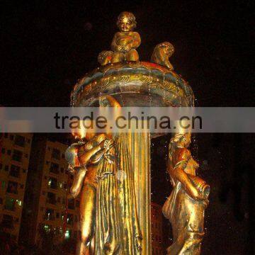 Bronze boy pee fountain sculpture