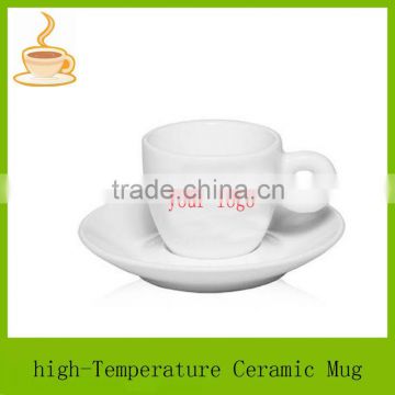 6oz porcelain coffee mug with saucer set, small size coffee cup for restaurant