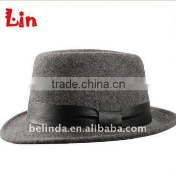 Fashion men gray wool felt fedora hat