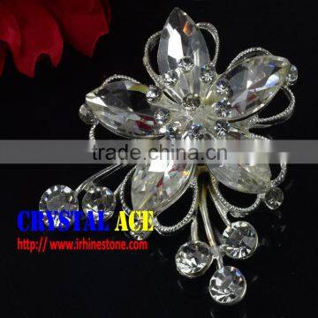 Wholesale Jewel Flower Rhinestone Pins Brooch, jewel flower pin brooch for party invitation