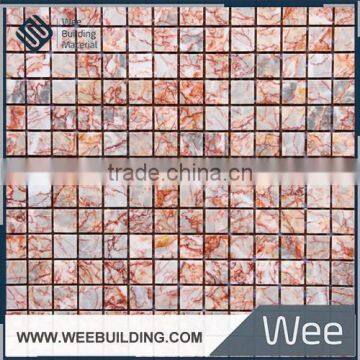 pink natural stone mosaic 15*15mm marble mosaic