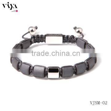 lapis square beads bracelet 8mm*14mm logo rectangular flat beads provide handmade jewelry high class nylon rope knot bracelet