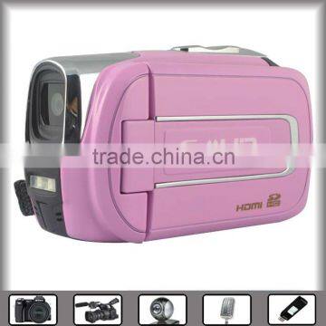 hd digital camera video camcorder 12mp with 3.0" TFT LCD can revolve angle of 270 degrees, USB2.0, flash light