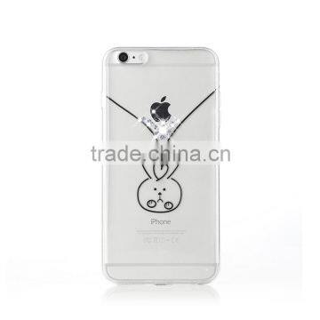 Joyroom Montage Series Soft TPU Case for iPhone 6s Clear Slim Shiny Diamond Full Cover with Dust Plug for iPhone 6