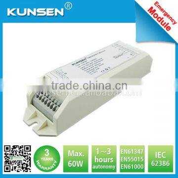 Self-test emergency LED control gear