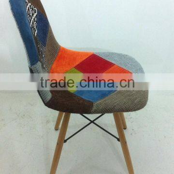 eam fabric patchwork upholstery chair with wood legs HYX-623B