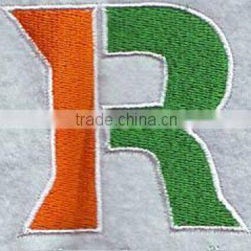 new custom high quality sew on embroidery multicolour letter R design custom embrodiery patches for hat