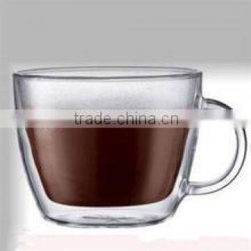 borosilicate heat-resistant double wall glass cup handle