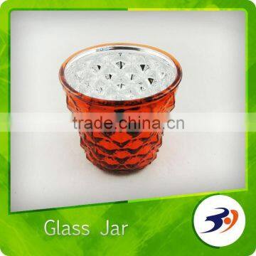 Oblong Hobnail Glass Candle Container Glass Jar