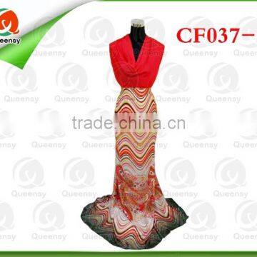 CF037-1 wholesale special pattern printed chiffon fabric guangzhou