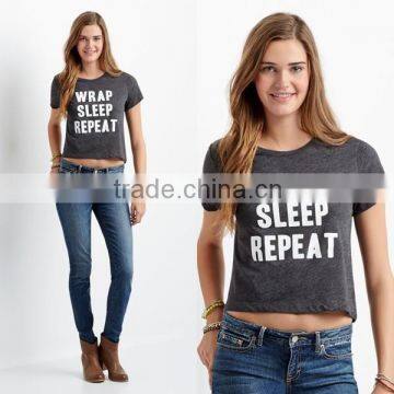 Alibaba China Supplier Trendy Looking Printing Crop T shirt Tee China Supplier