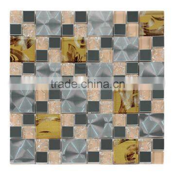 Hot sale 23x23 and 48x23mm stainless steel glass mosaic tile