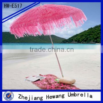 170T polyester + PP grass Hawaii raffia straw beach umbrella