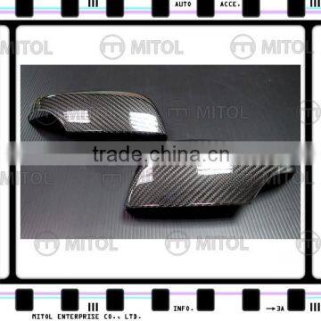 For Subaru WRX 2014- (Upper) Carbon Fiber Car Side Mirror Door Mirror Cover (Glossy)