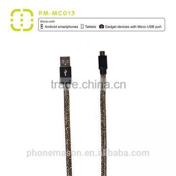 Walnut Micro Leather Cable for Samsung/smart Phone/Android Phone photo-4