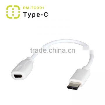 USB Type C plug to USB 2.0 Micro B receptacle PVC cable