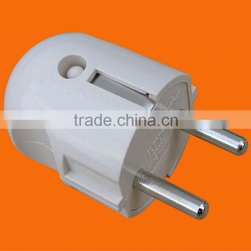 European style 2 round pin power plug with earth (P7051)