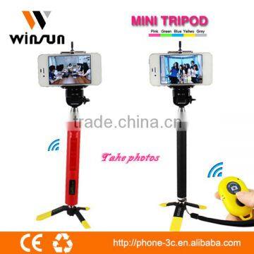 light weight flexible mini tripod, selfie stick mini tripod, telescopic tripod for camera phone