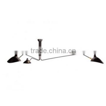 Ceiling Lamp 3-Arm in Black Modern Dining Room Decorative Ceiling Chandelier Lights