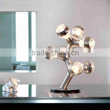 Modern Plastic and Glass table lamp with Incandescent Bulbs