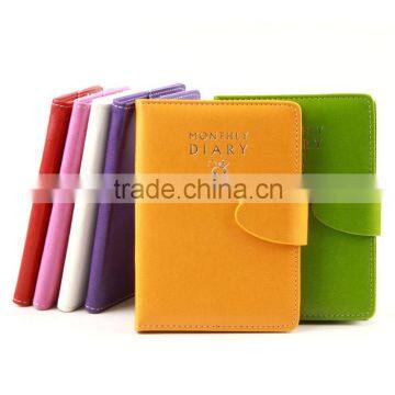 magnetic closure silver stamping logo faux leather 2016 diary
