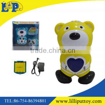 R/C 5 channel cartoon bear tumbler toy with light and music